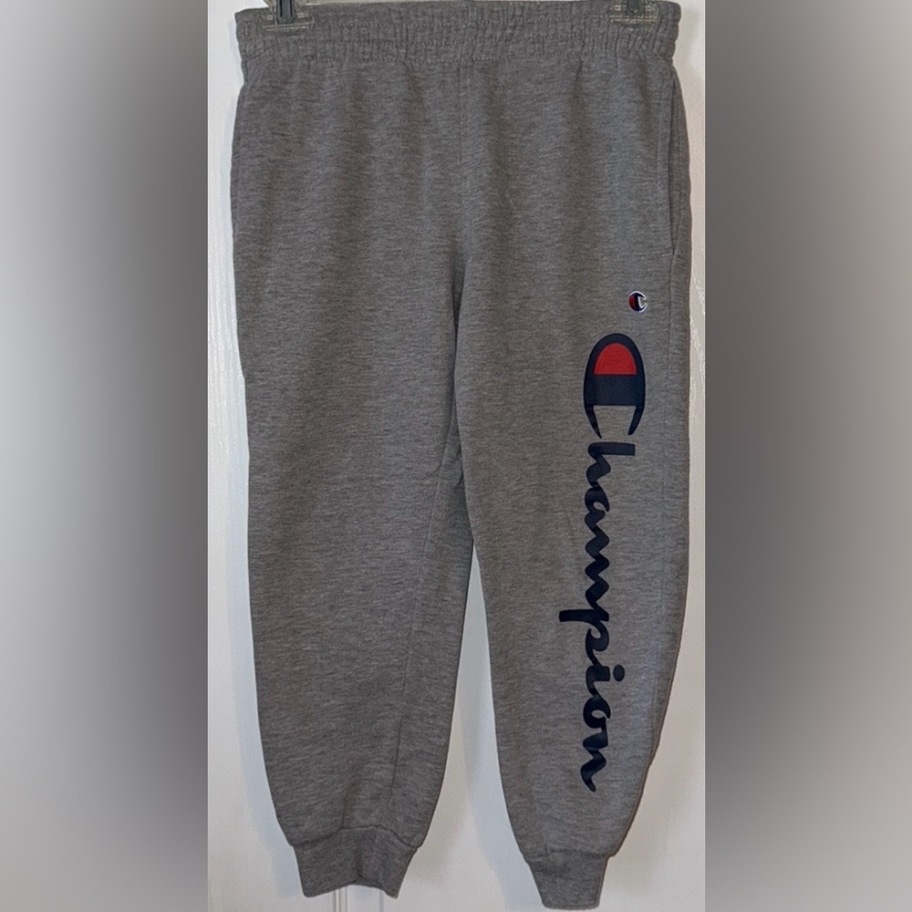Champion Grey Logo Sweatpants Kids Size S
